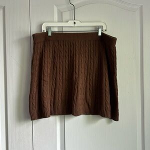 American Eagle Outfitters Chocolate Cable Knit Mini Skirt